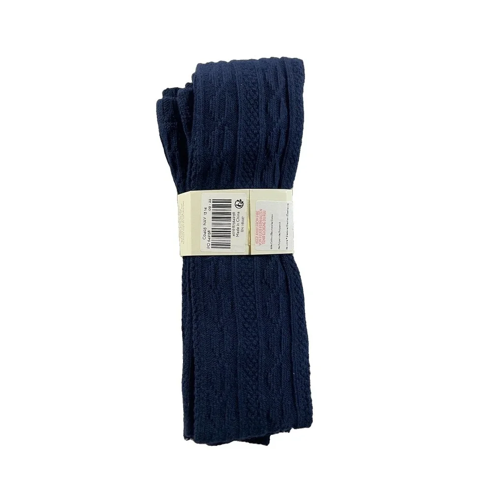 Mini Boden Girls Tights Navy Blue Knit Size 13-14 Classic Preppy Girl School